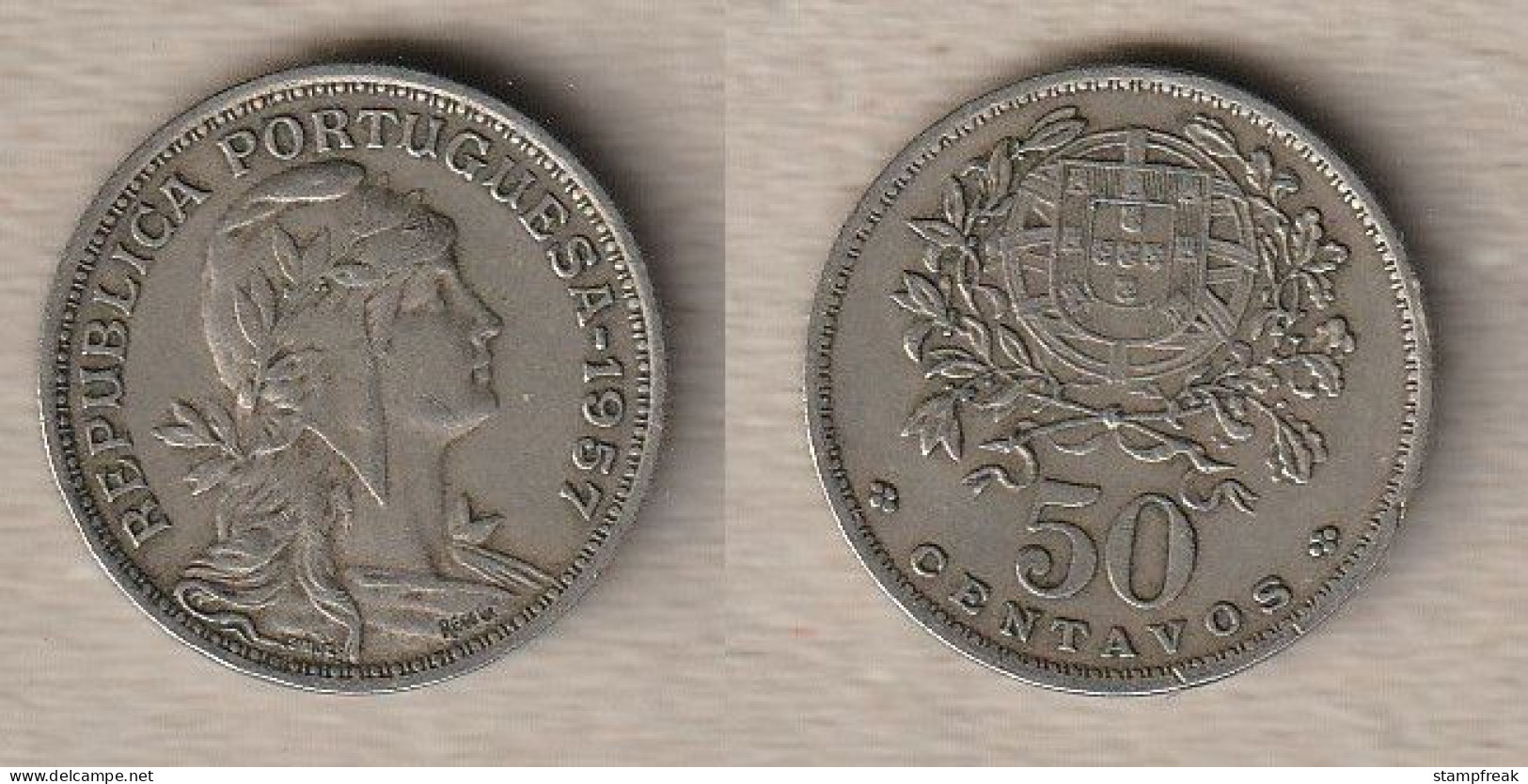 02463) Portugal, 50 Centavos 1957 - Malesia