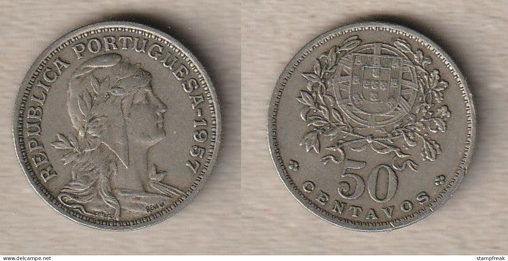 02463) Portugal, 50 Centavos 1957 - Malaysia