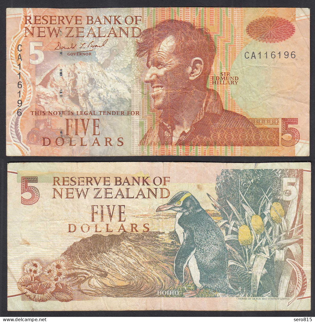 NEUSEELAND - NEW ZEALAND 5 Dollars Pick 177a F/VF    (31902 - Autres & Non Classés