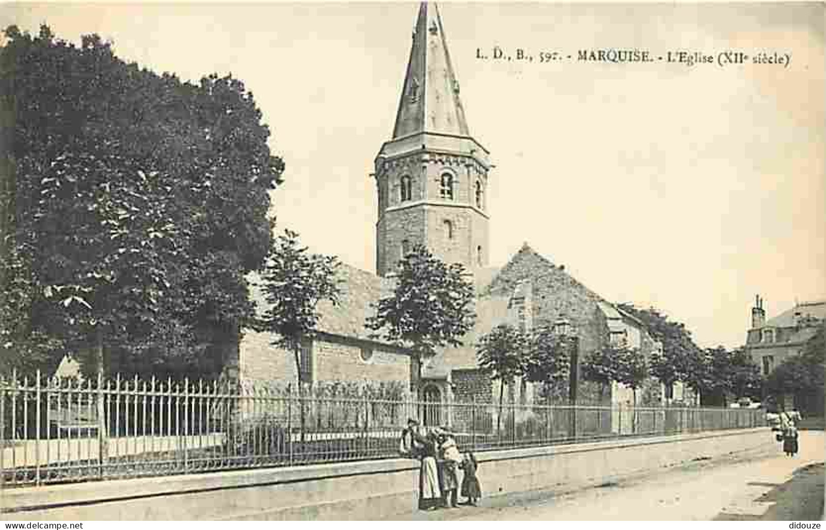 62 - Marquise - L'Eglise - Animée - CPA - Voir Scans Recto-Verso - Marquise