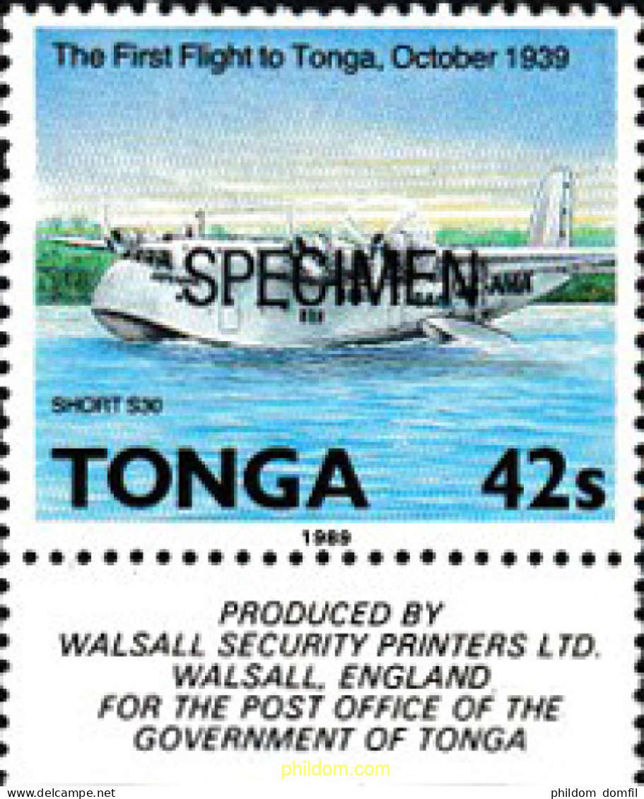 606854 MNH TONGA 1989 50 ANIVERSARIO DE LA AVIACION EN TONGA - Tonga (1970-...)