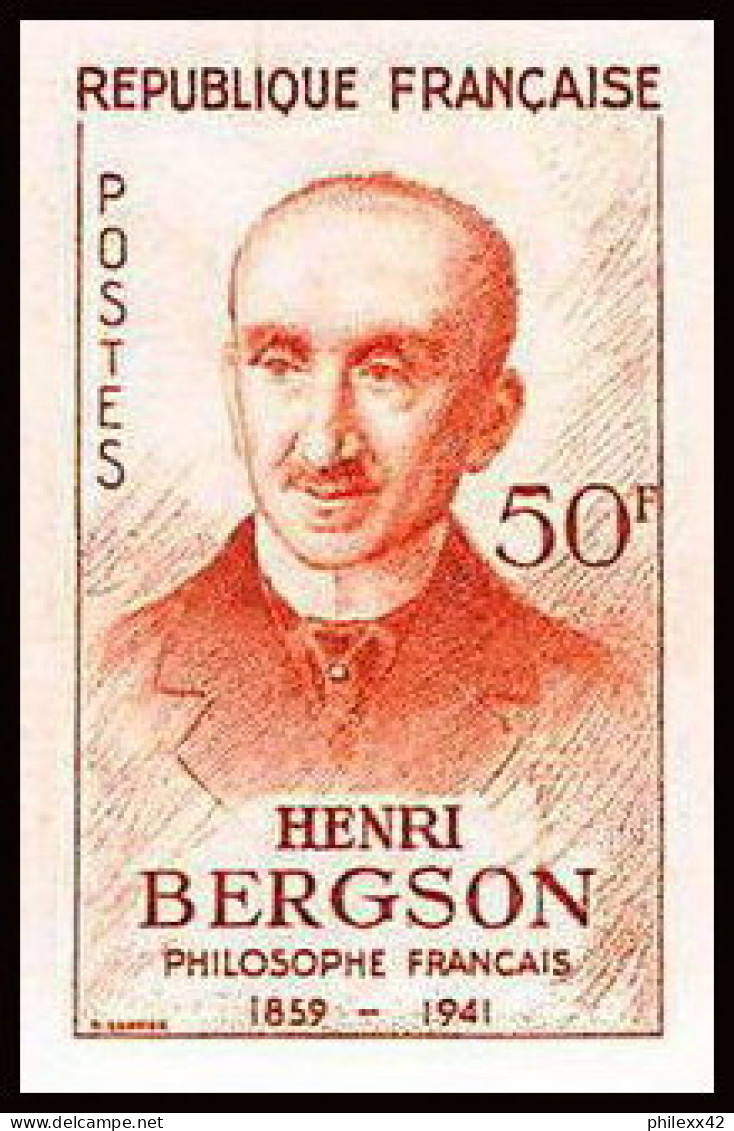 France N°1225 Philosophe Henri Bergson Ecrivain Writer Non Dentelé Imperf ** MNH - 1951-1960