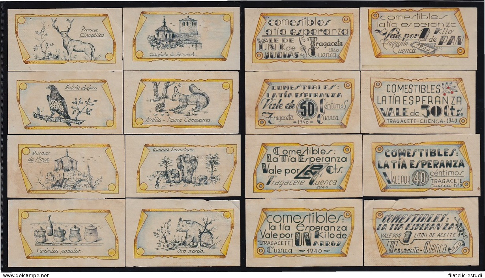 Billetes 1940 Vales Convertibles La Tía Esperanza - Andere & Zonder Classificatie