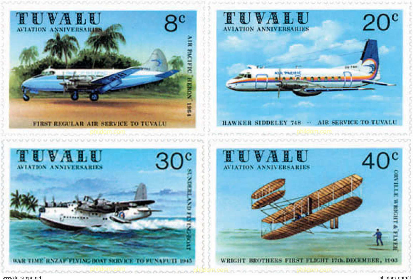 42857 MNH TUVALU 1980 PIONEROS DE LA AVIACION - Tuvalu