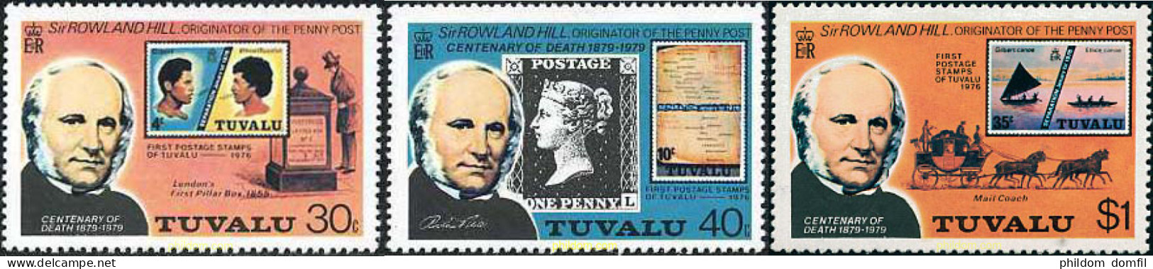 42861 MNH TUVALU 1979 CENTENARIO DE LA MUERTE DE SIR ROWLAND HILL - Tuvalu