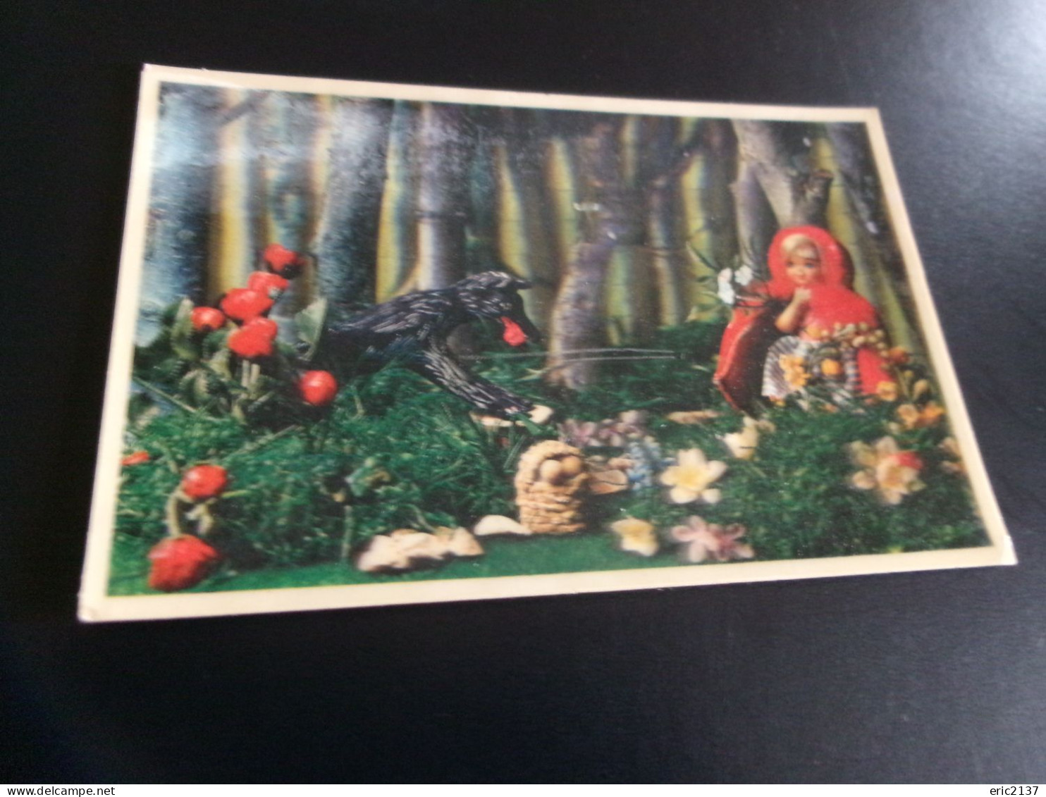 BELLE CARTE  VISIO-RELIEF 3D....."LE PETIT CHAPERON ROUGE" .. - Fairy Tales, Popular Stories & Legends