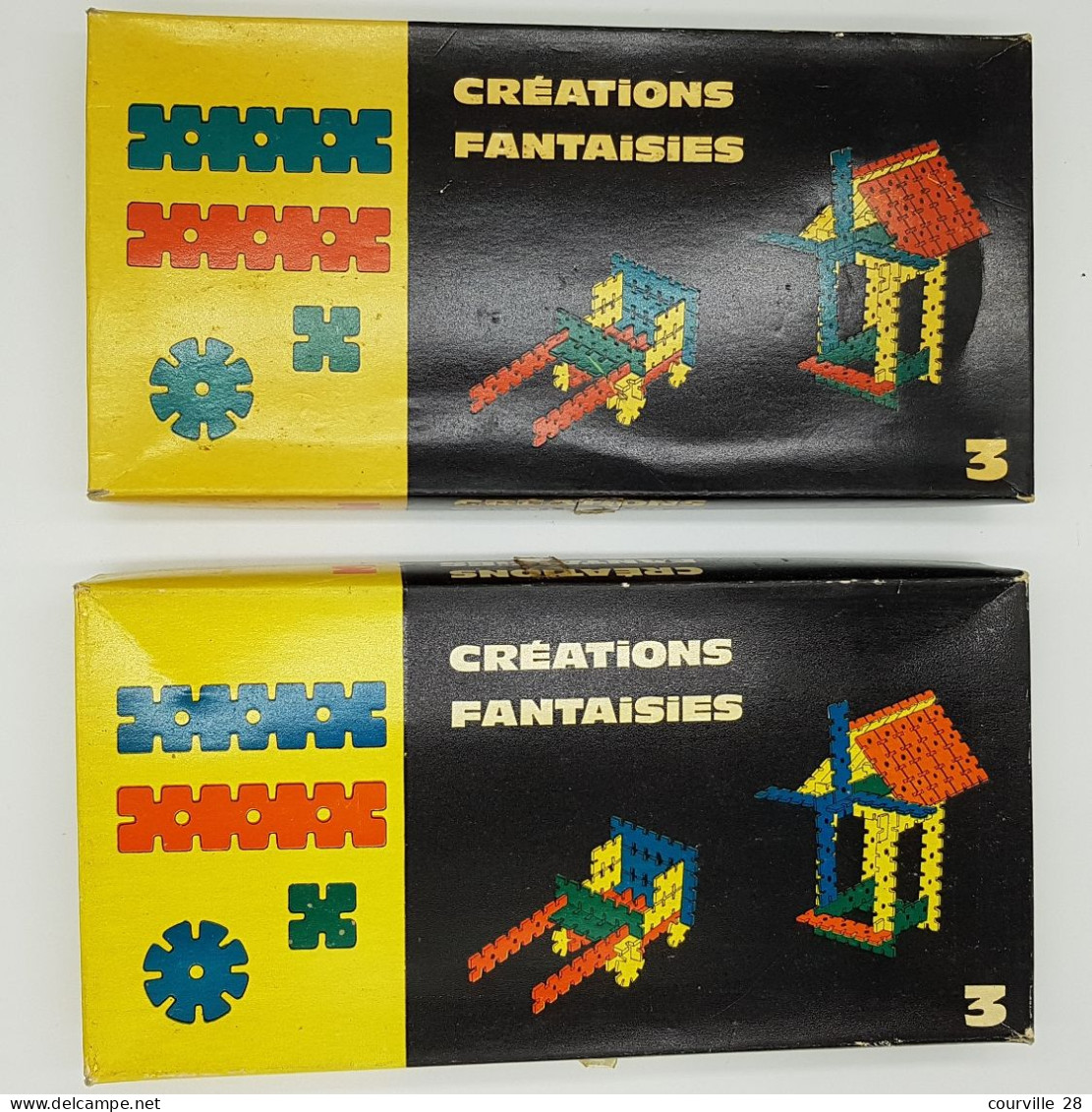 2 Boîtes D'un Ancien JEU De CONSTRUCTION " CREATIONS FANTAISIES N° 3 "  Pièces Multicolores En Plastique - Andere & Zonder Classificatie