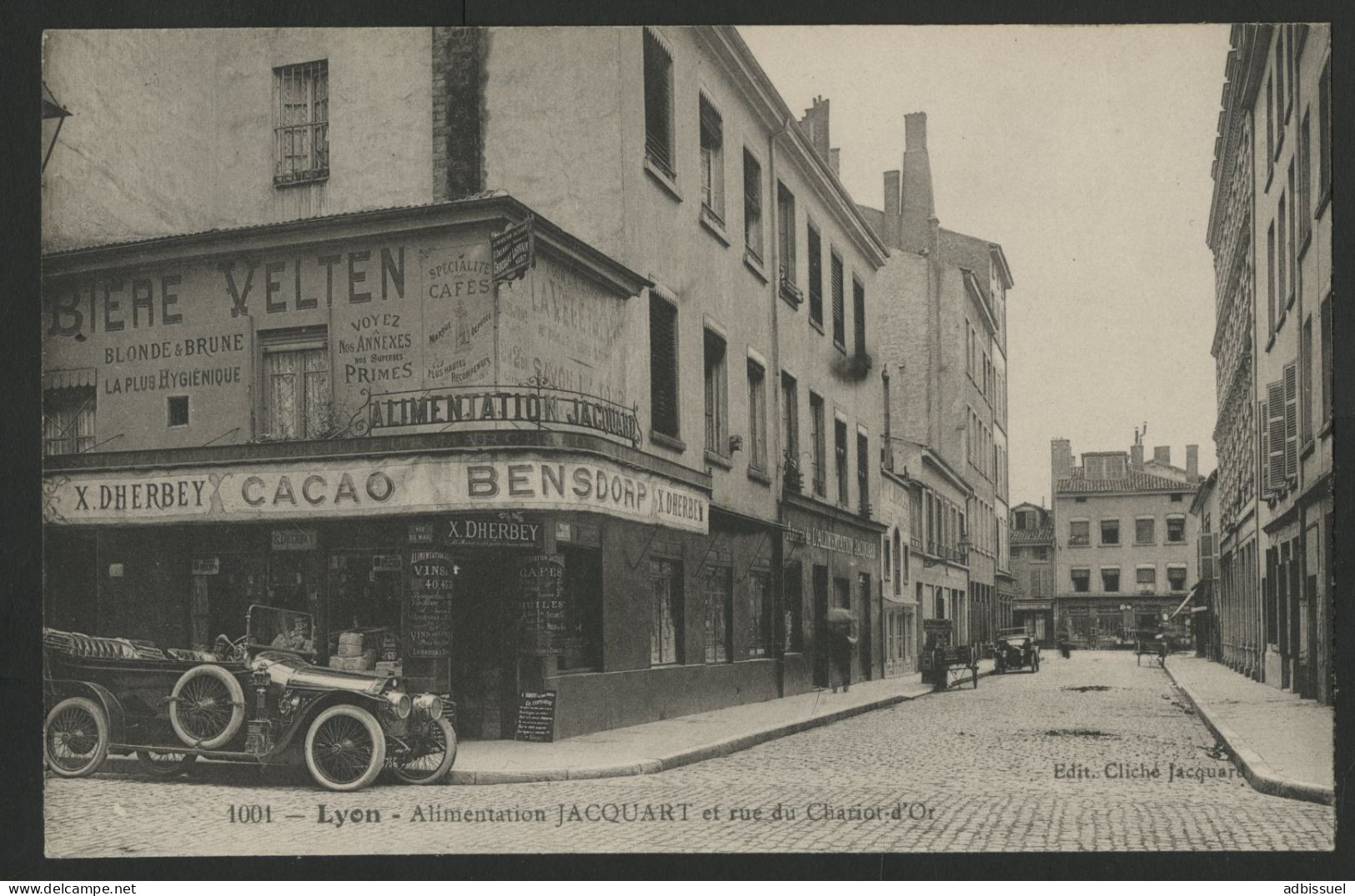 Carte Photo 1001-LYON Alimentation JACQUARD Et Rue Du Chariot D'Or Edition Cliché Jacquard - Lyon 4