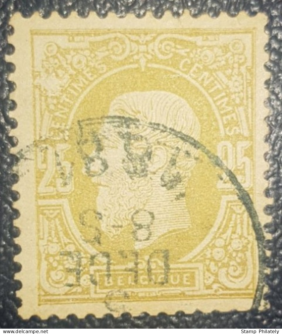 Belgium 25C Used Classic Stamp 1881 Cancel King Leopold - Altri & Non Classificati