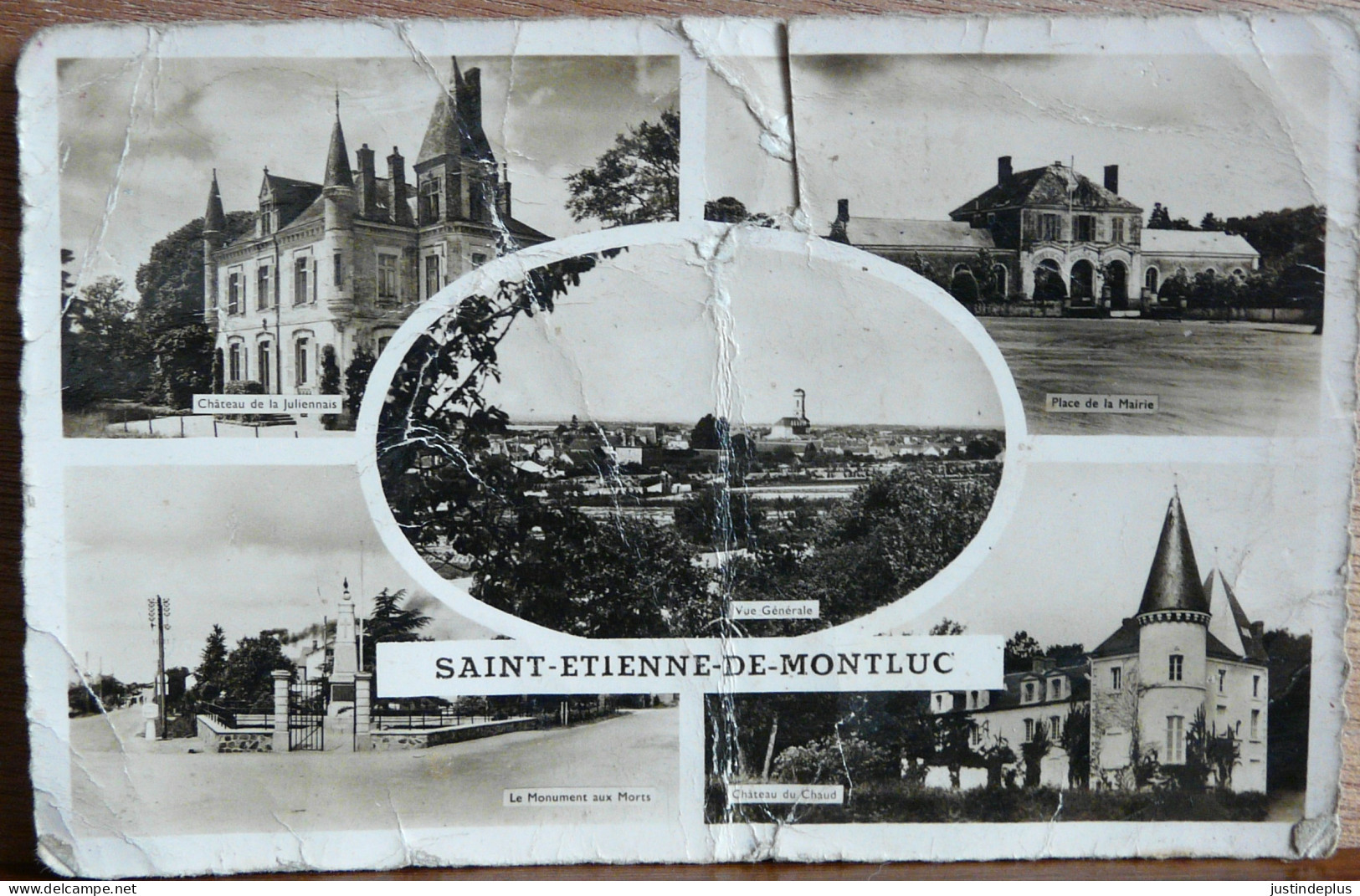 SAINT ETIENNE DE MONTLUC MULTIVUES CPA DE 1953 EN MAUVAIS ETAT - Saint Etienne De Montluc