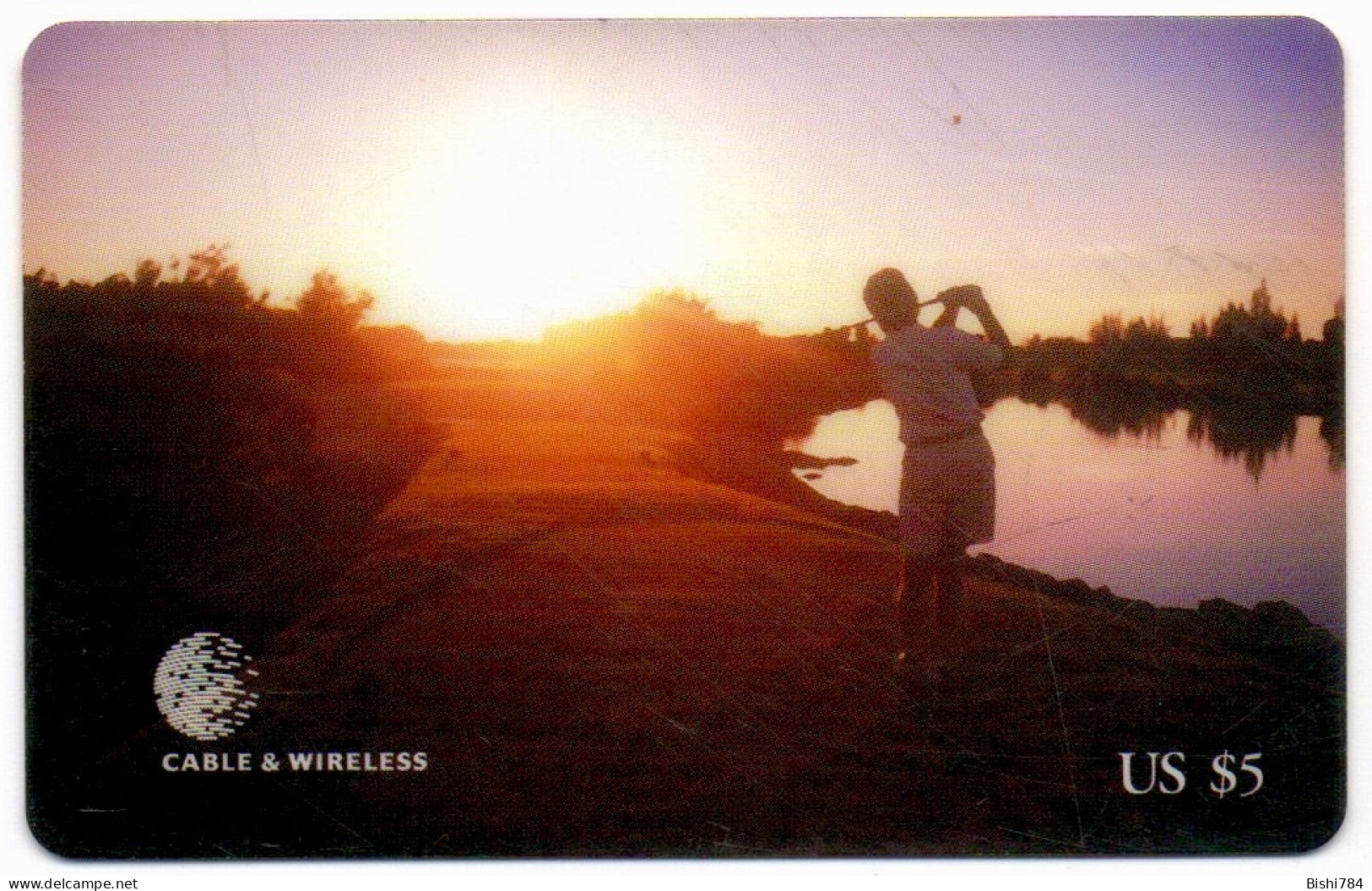 Turks & Caicos - Golfer At Sunset - TKI-25 - Turks- En Caicoseilanden