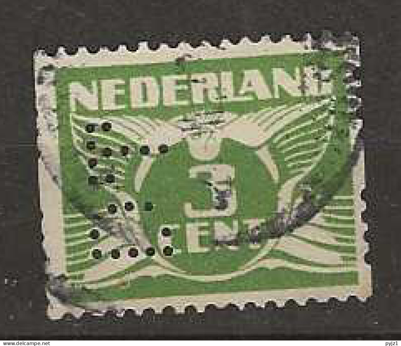 1925 USED Nederland NVPH R4 Zonder Watermerk Perfin - Gebraucht