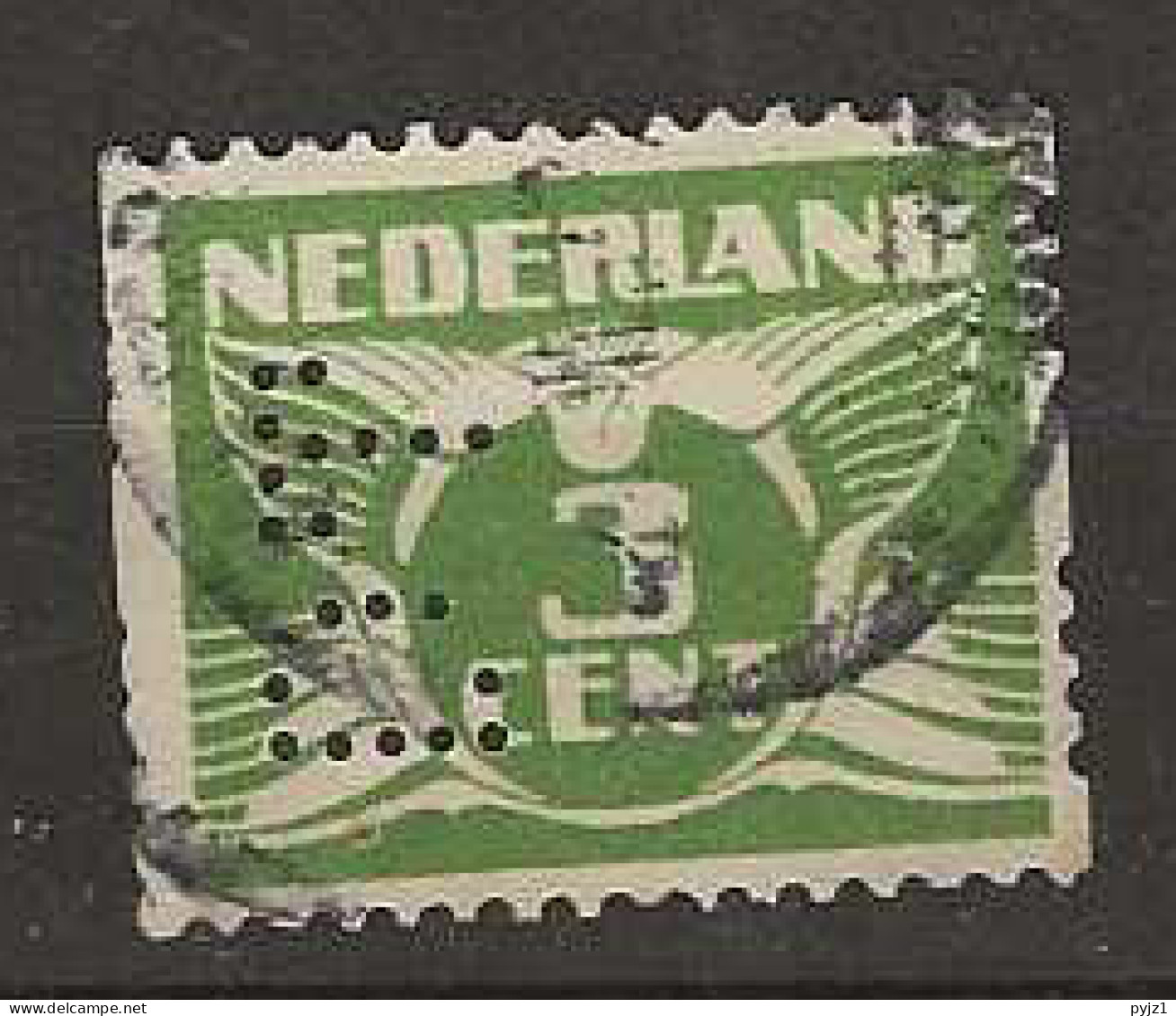 1925 USED Nederland NVPH R4 Zonder Watermerk Perfin - Used Stamps