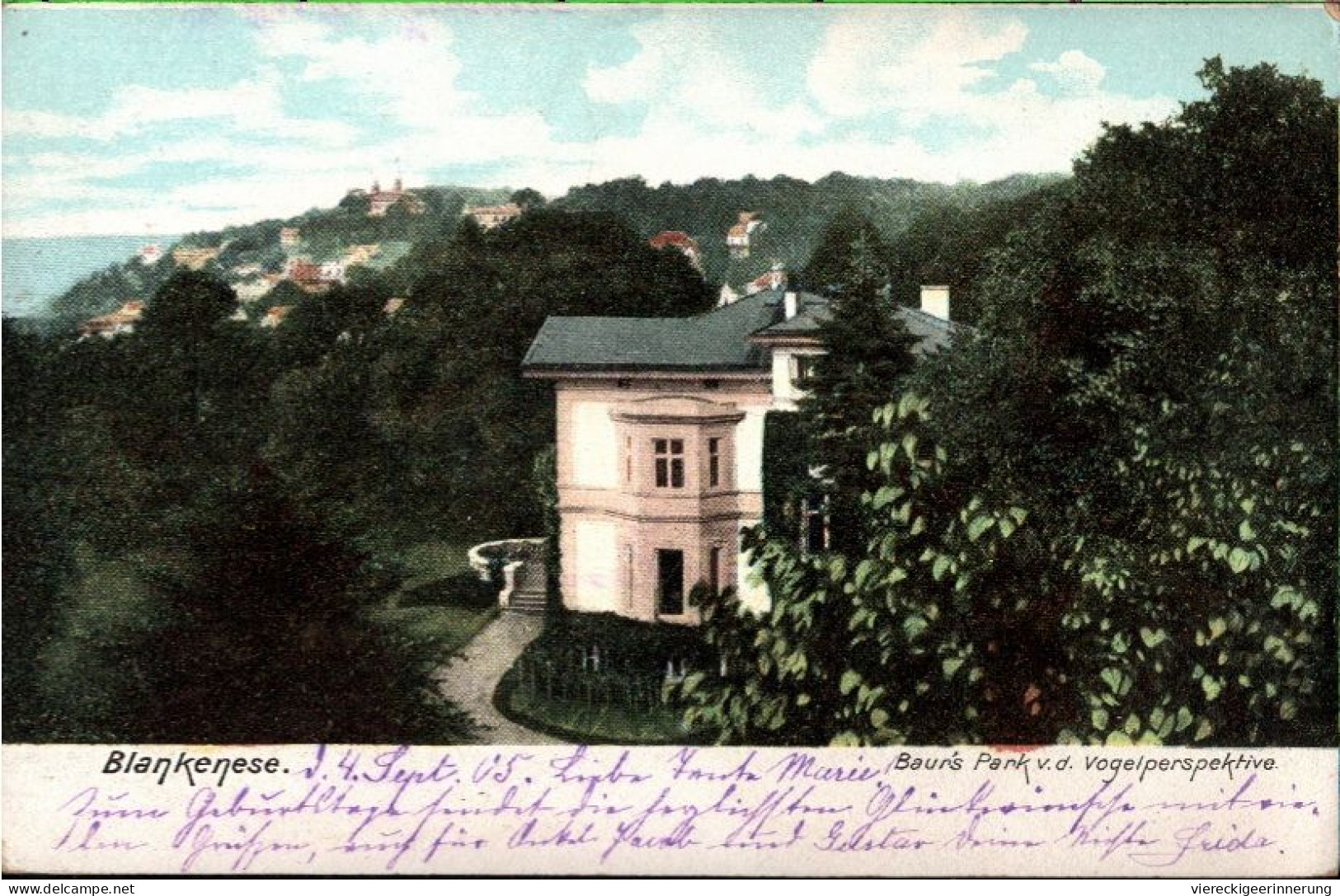 ! Alte Ansichtskarte Hamburg Blankenese, Bauers Park, Villa, 1905 - Blankenese