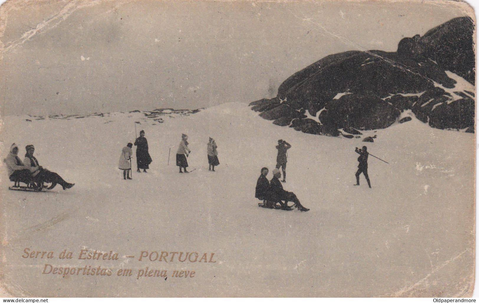 POSTCARD PORTUGAL - COVILHÃ - SERRA DA ESTRELA - DESPORTISTAS EM PLENA NEVE - Castelo Branco