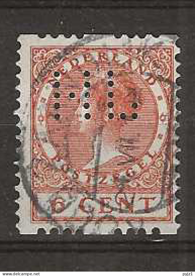 1925 USED Nederland NVPH R7 Zonder Watermerk Perfin - Oblitérés