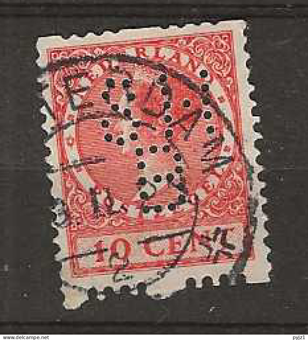 1925 USED Nederland NVPH R10 Zonder Watermerk Perfin - Usati