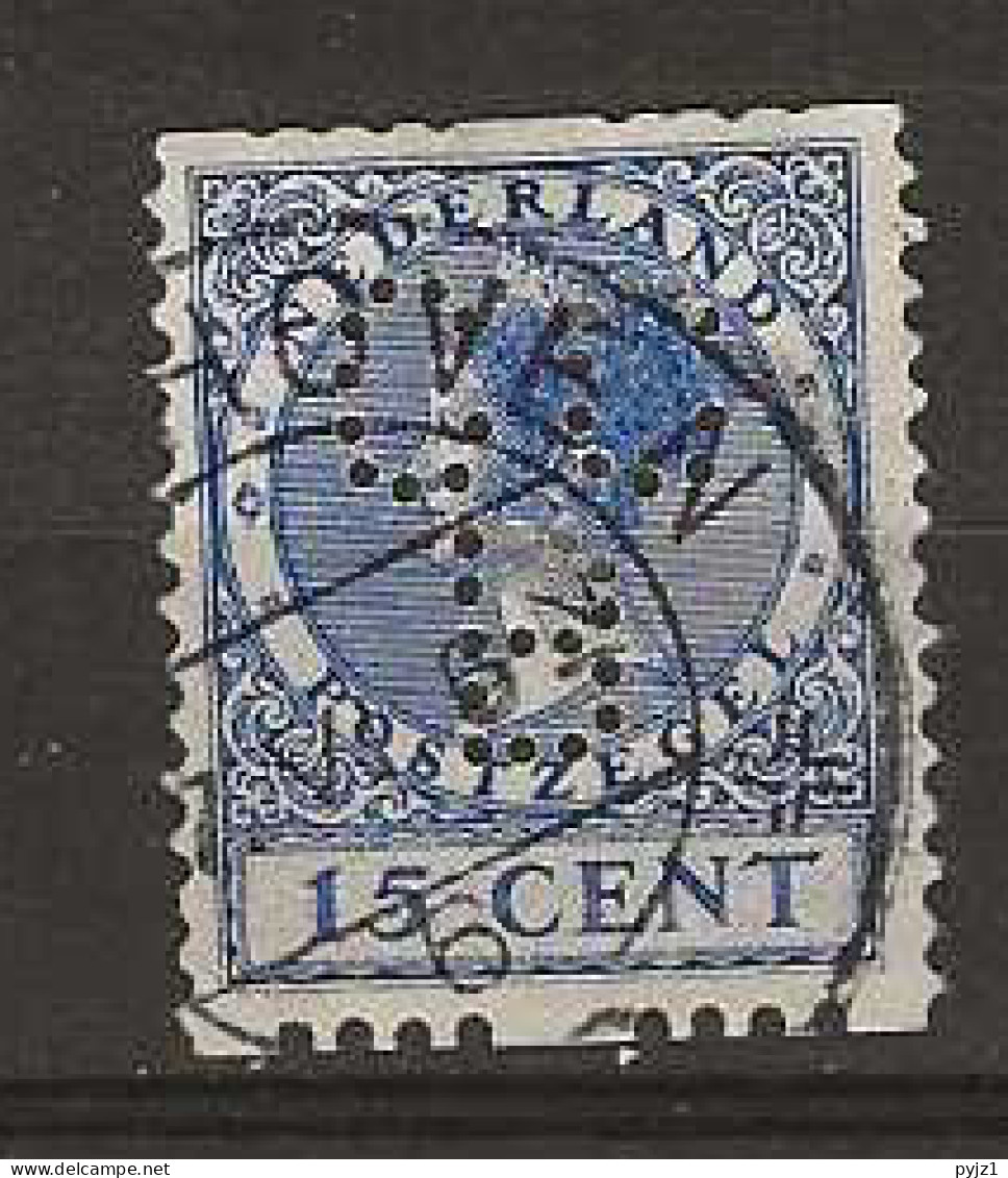 1925 USED Nederland NVPH R12 Zonder Watermerk Perfin - Gebraucht