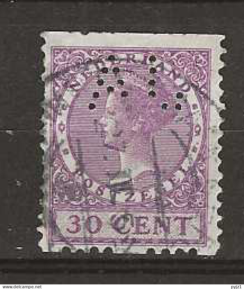 1925 USED Nederland NVPH R15 Zonder Watermerk Perfin - Oblitérés