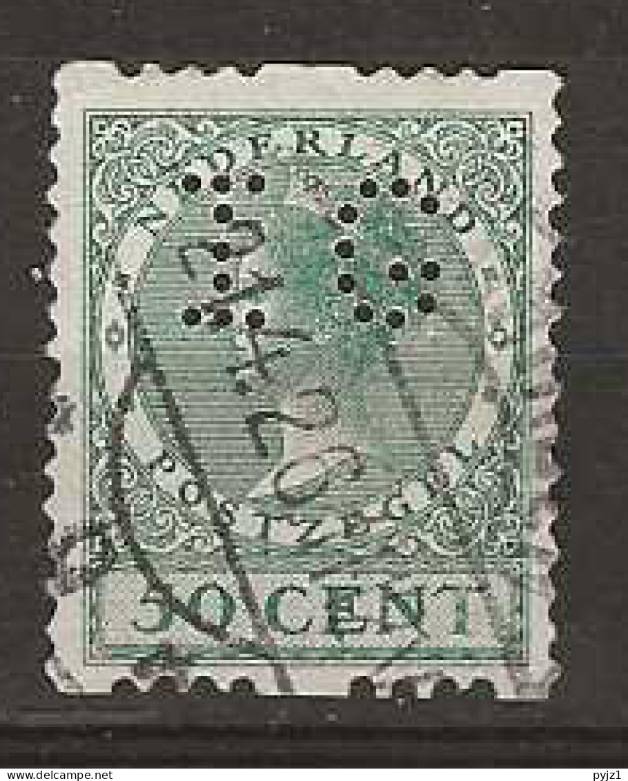 1925 USED Nederland NVPH R17 Zonder Watermerk Perfin - Oblitérés