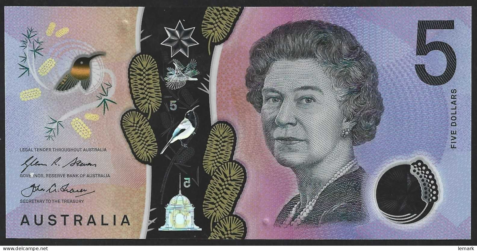 Australia 5 Dollar 2016 P62 UNC - 2005-... (billetes De Polímero)