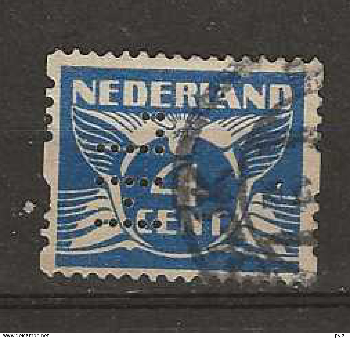 1926 USED Nederland NVPH R21 Met Watermerk Perfin - Used Stamps