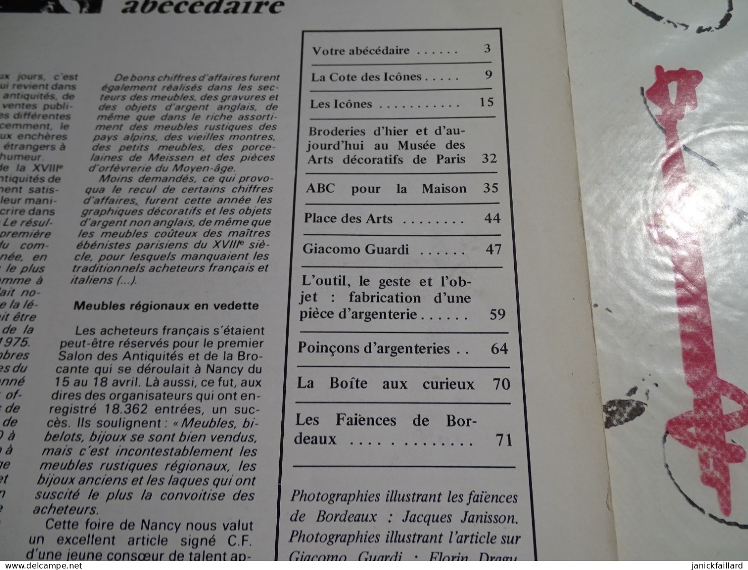 Revue Abc Antiquités  N 151 Guardi - Faïences De Bordeaux - Icones   ( Sommaire Sur Photo 2 ) - Verzamelaars