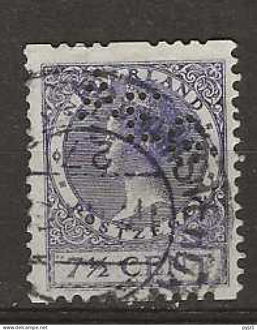 1926 USED Nederland NVPH R24 Met Watermerk Perfin - Gebraucht