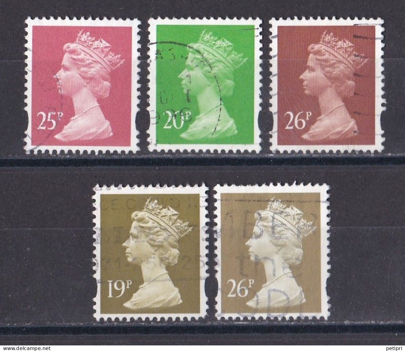 Grande Bretagne - 1991 - 2000 -  Elisabeth II -  Y&T N °  1710   1876   1877   1683  1692  Oblitérés - Used Stamps