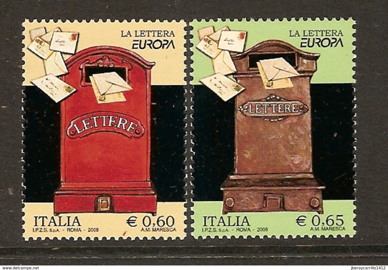 ITALIA/ ITALY/ ITALIEN/ ITALIE - EUROPA 2008 -"LA CARTA ESCRITA -WRITING LETTERS".- SERIE De 2 V. - N - 2008