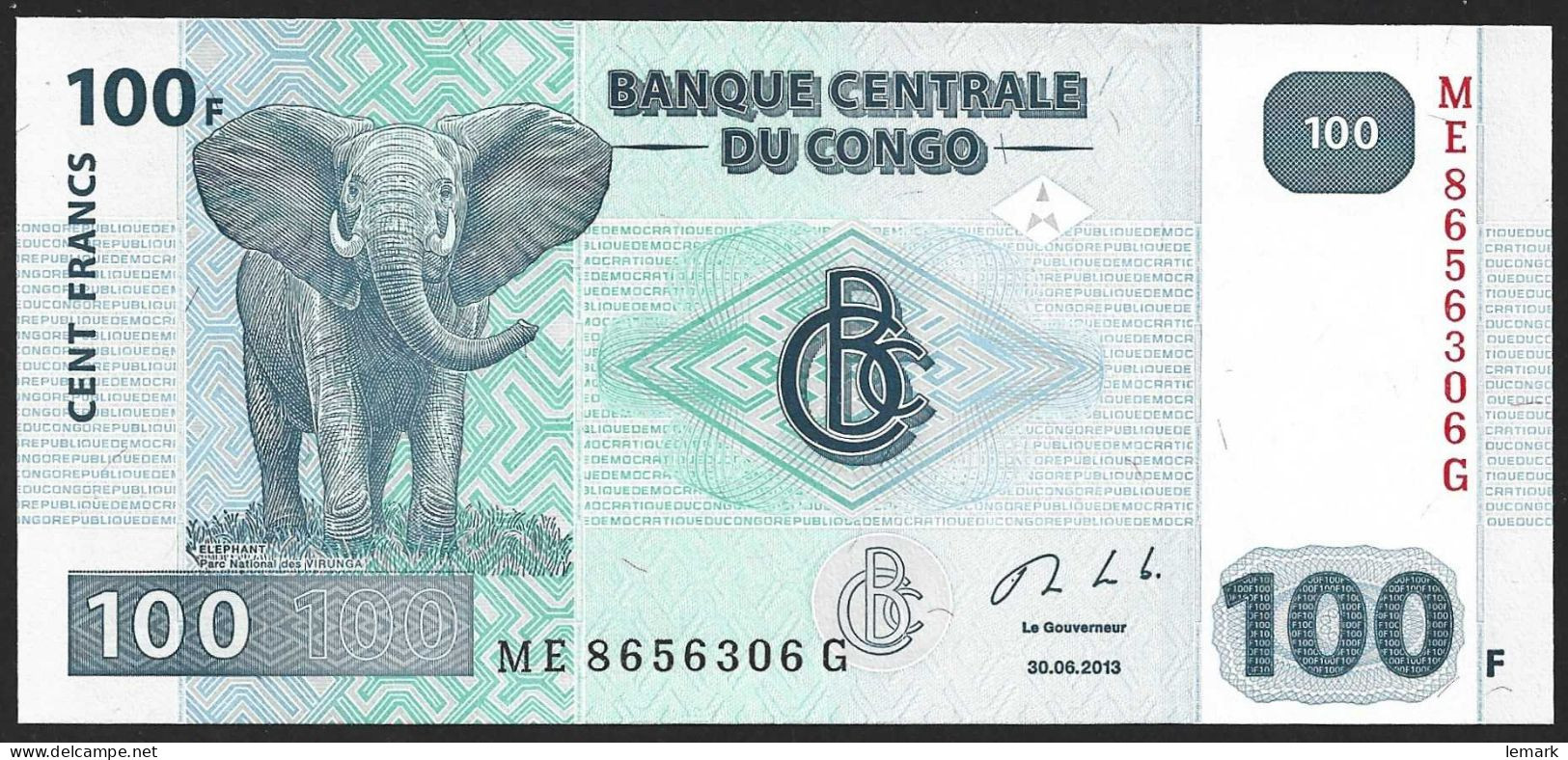 Congo DR 100 Francs 2013 P98b UNC - Democratic Republic Of The Congo & Zaire