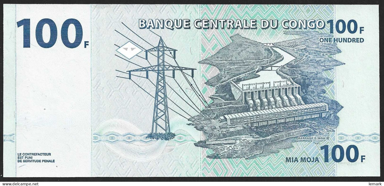 Congo DR 100 Francs 2013 P98b UNC - Democratische Republiek Congo & Zaire