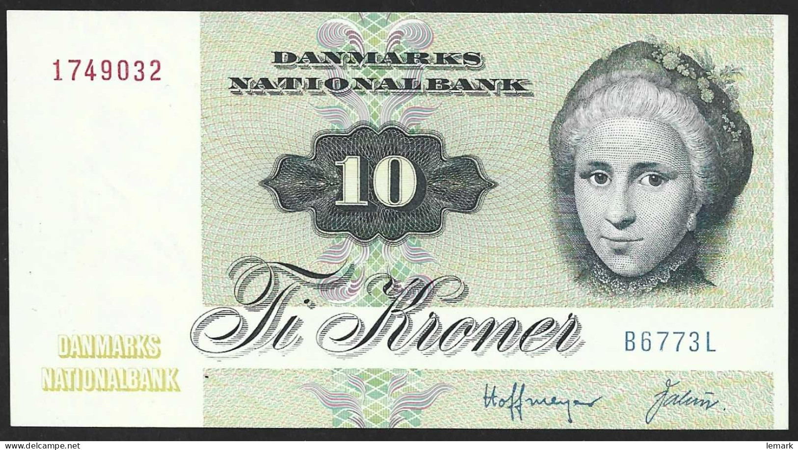 Denmark 10 Kroner 1977 P48g (2) UNC - Dänemark