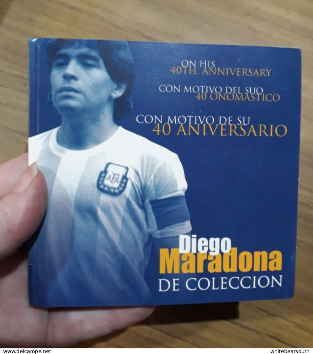 SET DIEGO MARADONA 40 ANIVERSARIO ALPACA COIN CONMEMORATIVE MONEDA - Autres – Amérique