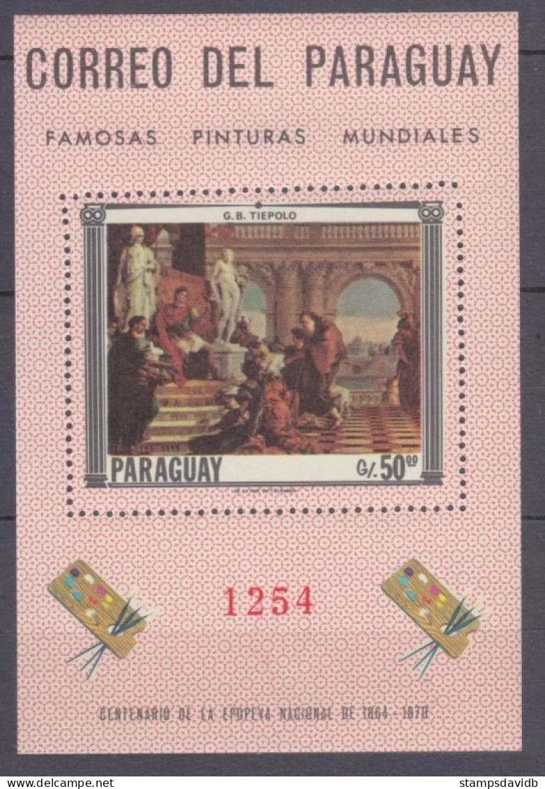 1967 Paraguay 1756/B103 Painting - G.B.Tiepolo 12,00 € - Impresionismo