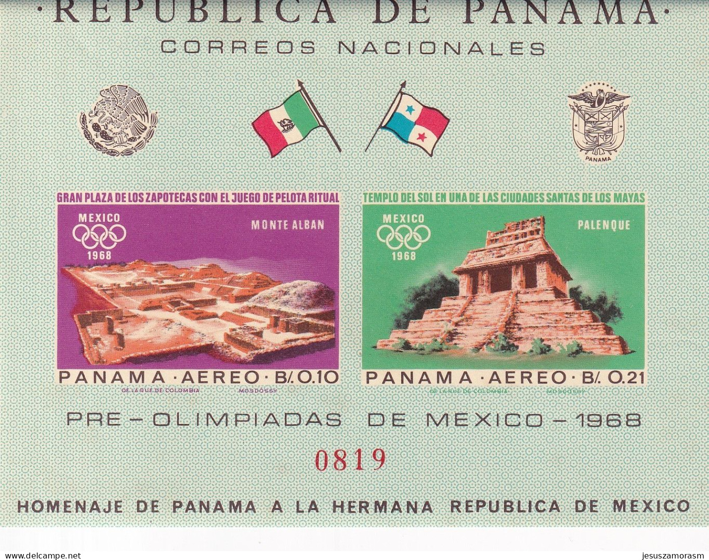 Panama Hb Michel 69 Con Manchas En La Goma - Zomer 1968: Mexico-City