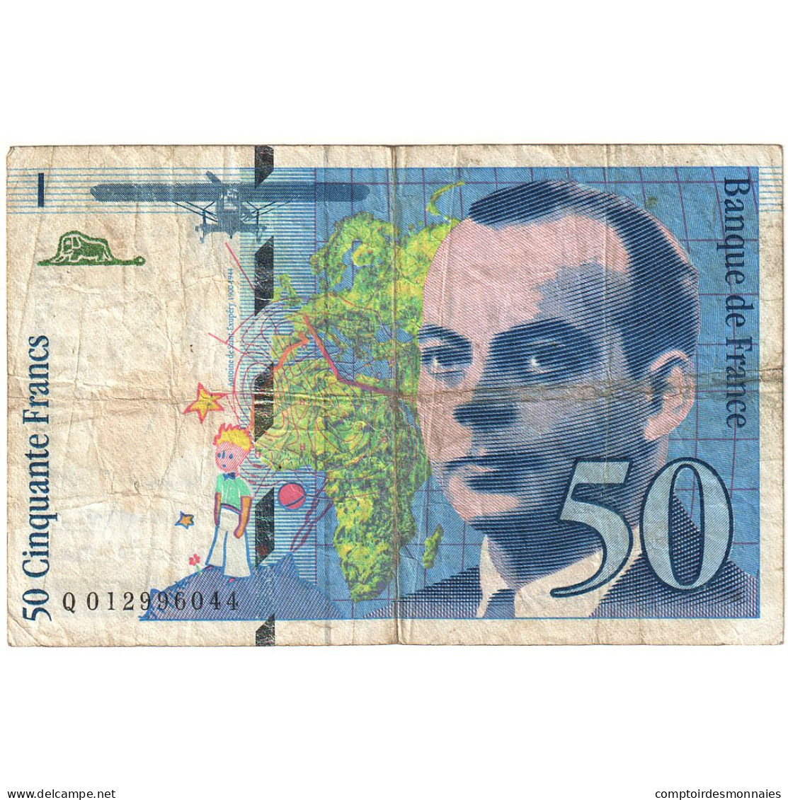 France, 50 Francs, St Exupéry, 1993, Q 012996044, TB, KM:157b - 50 F 1992-1999 ''St Exupéry''