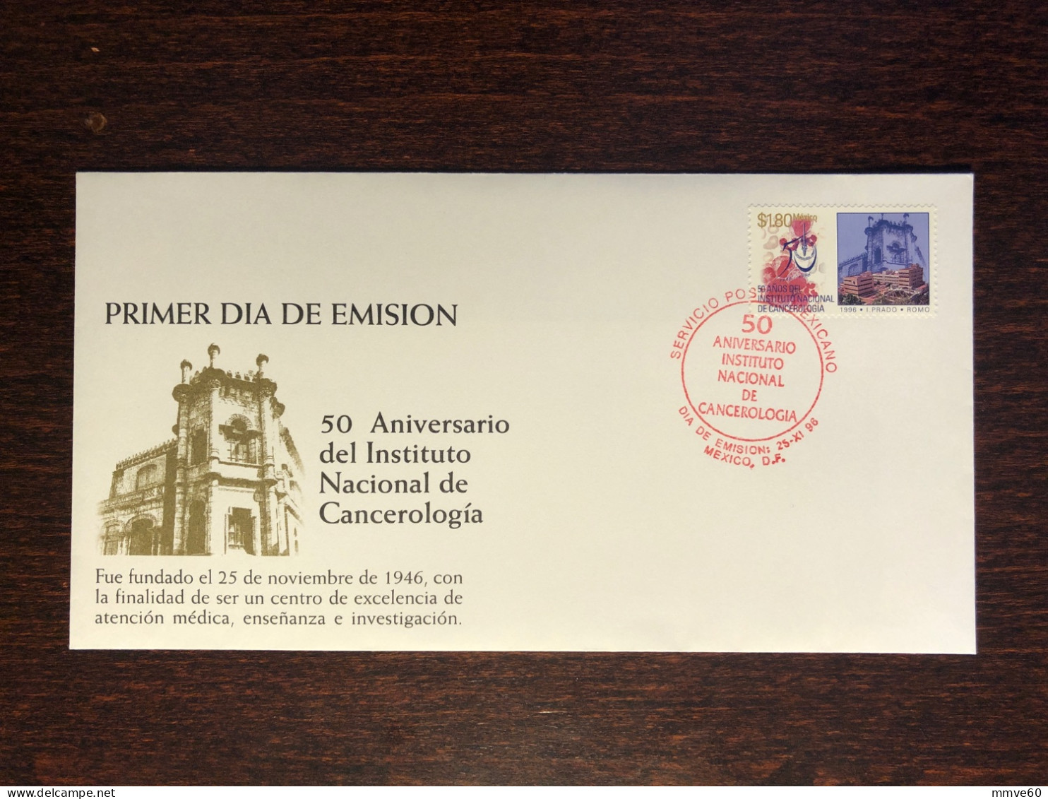 MEXICO FDC COVER 1996 YEAR ONCOLOGY CANCER HEALTH MEDICINE STAMPS - Mexico