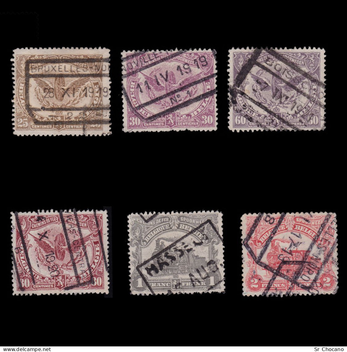 BELGIUM RAIL WAY STAMP.1916.SET 6.USED - Usati