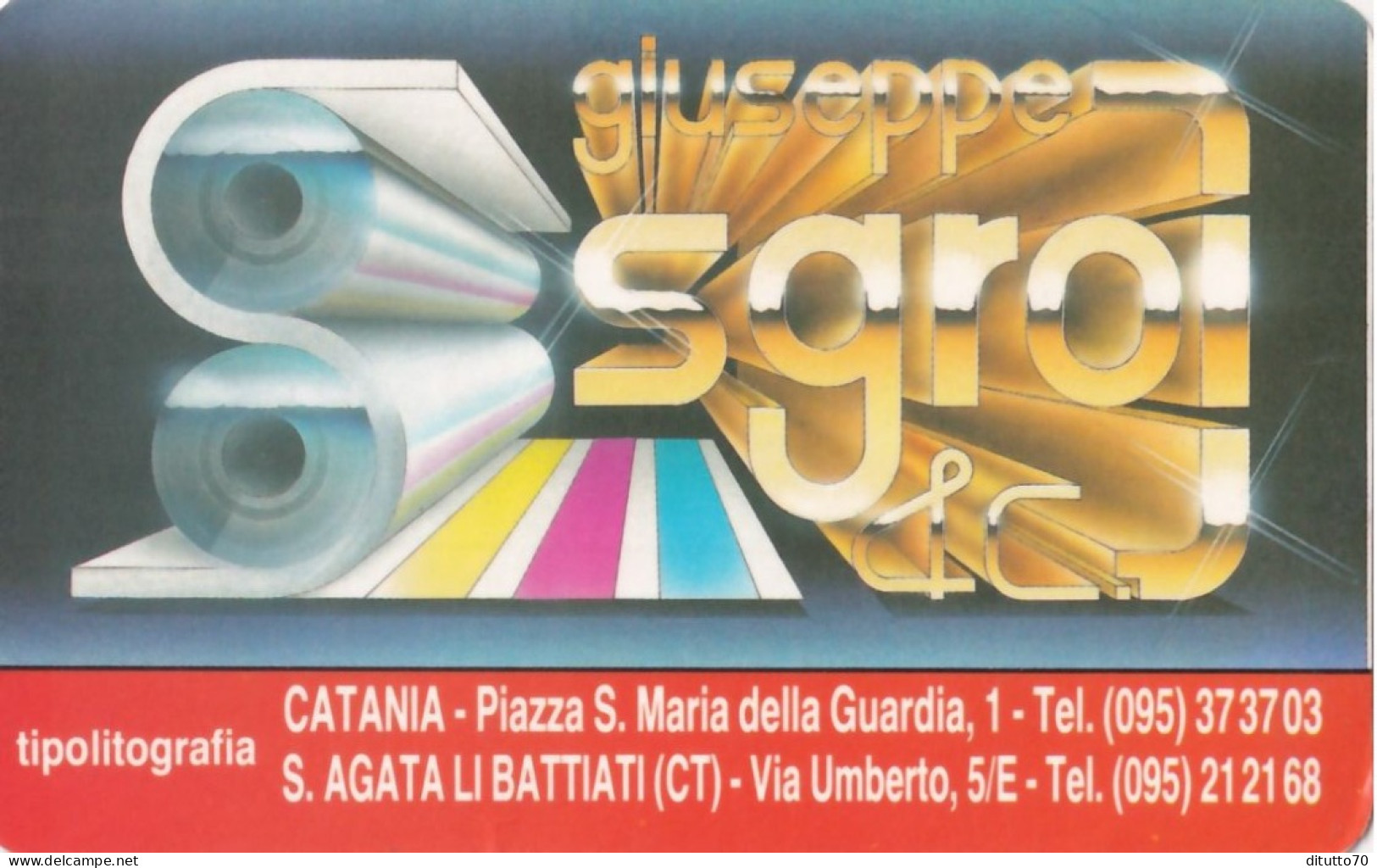 Calendarietto - Giuseppe Sgro E C. - Tipografia - S.agata Li Battiati - Catania - Anno 1989 - Petit Format : 1981-90