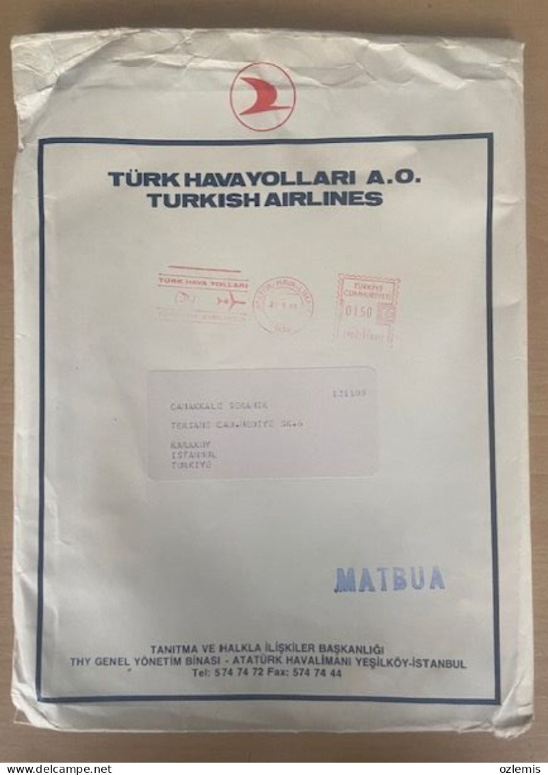 TURKEY,TURKEI,TURQUIE ,TURKISH AIRLINES, 1989, COVER ,MAGAZINE - Match Tickets