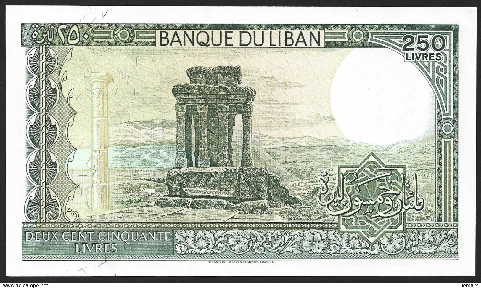 Lebanon 250 Livres 1988 P67e UNC - Liban