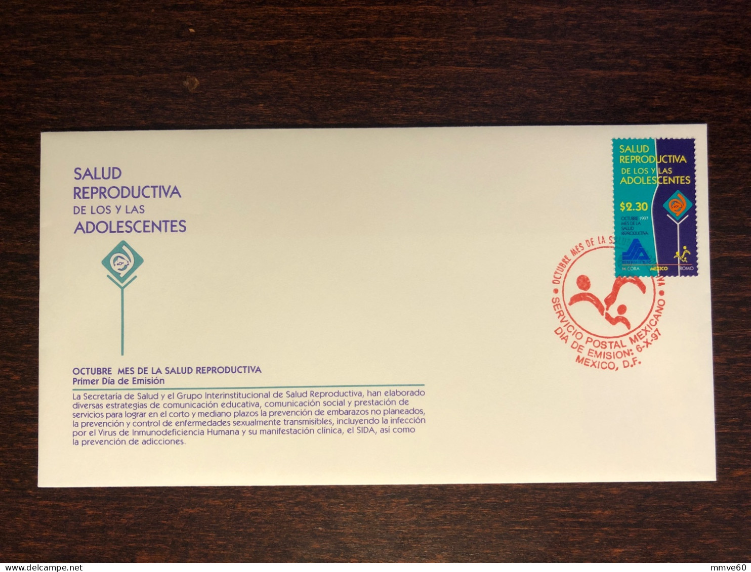 MEXICO FDC COVER 1997 YEAR REPRODUCTIVE OBSTETRICS HEALTH MEDICINE STAMPS - Mexico