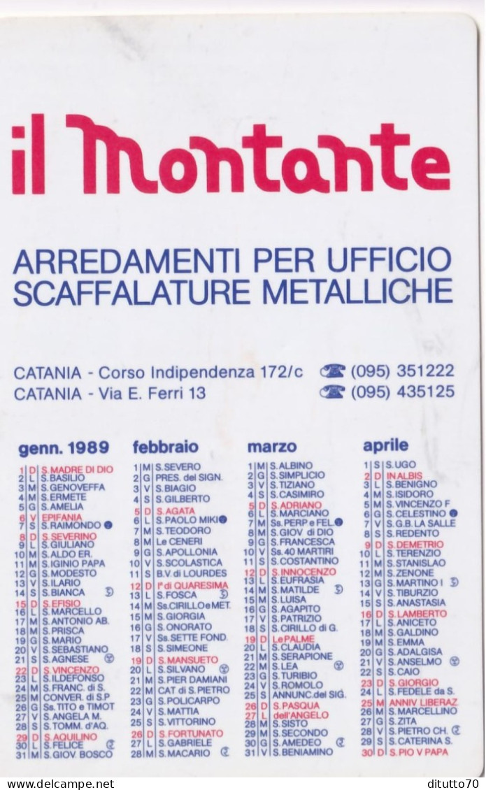 Calendarietto - Il Montante - Catania - Anno 1989 - Small : 1981-90