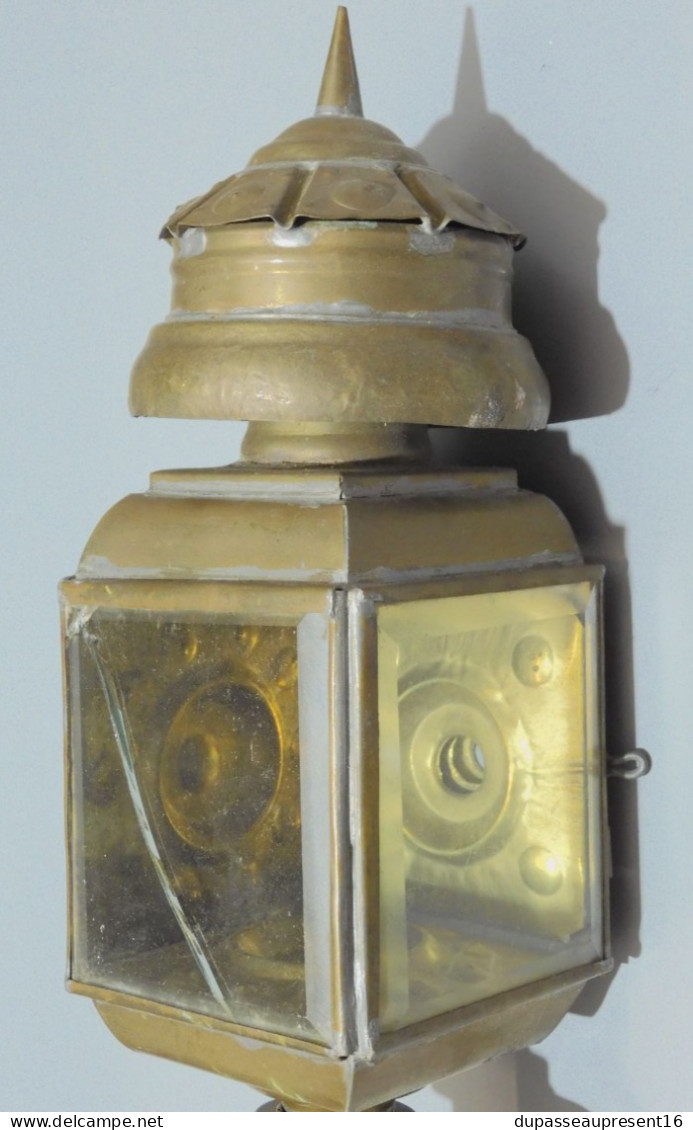 -ANCIENNE LAMPE LANTERNE à BOUGIE  laiton ARTISANALE AFRIQUE du NORD déco XXe    E