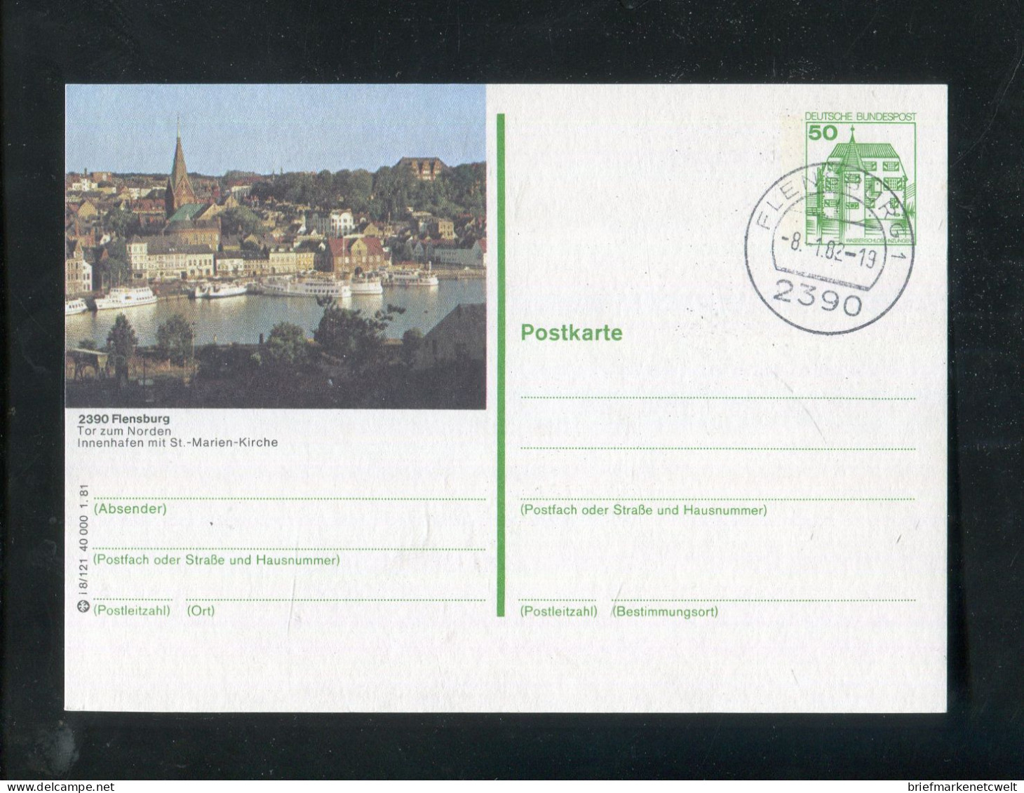 "BUNDESREPUBLIK DEUTSCHLAND" 1987, Bildpostkarte Mit Bildgleichem Stempel Ex "FLENSBURG" (60159) - Geïllustreerde Postkaarten - Gebruikt