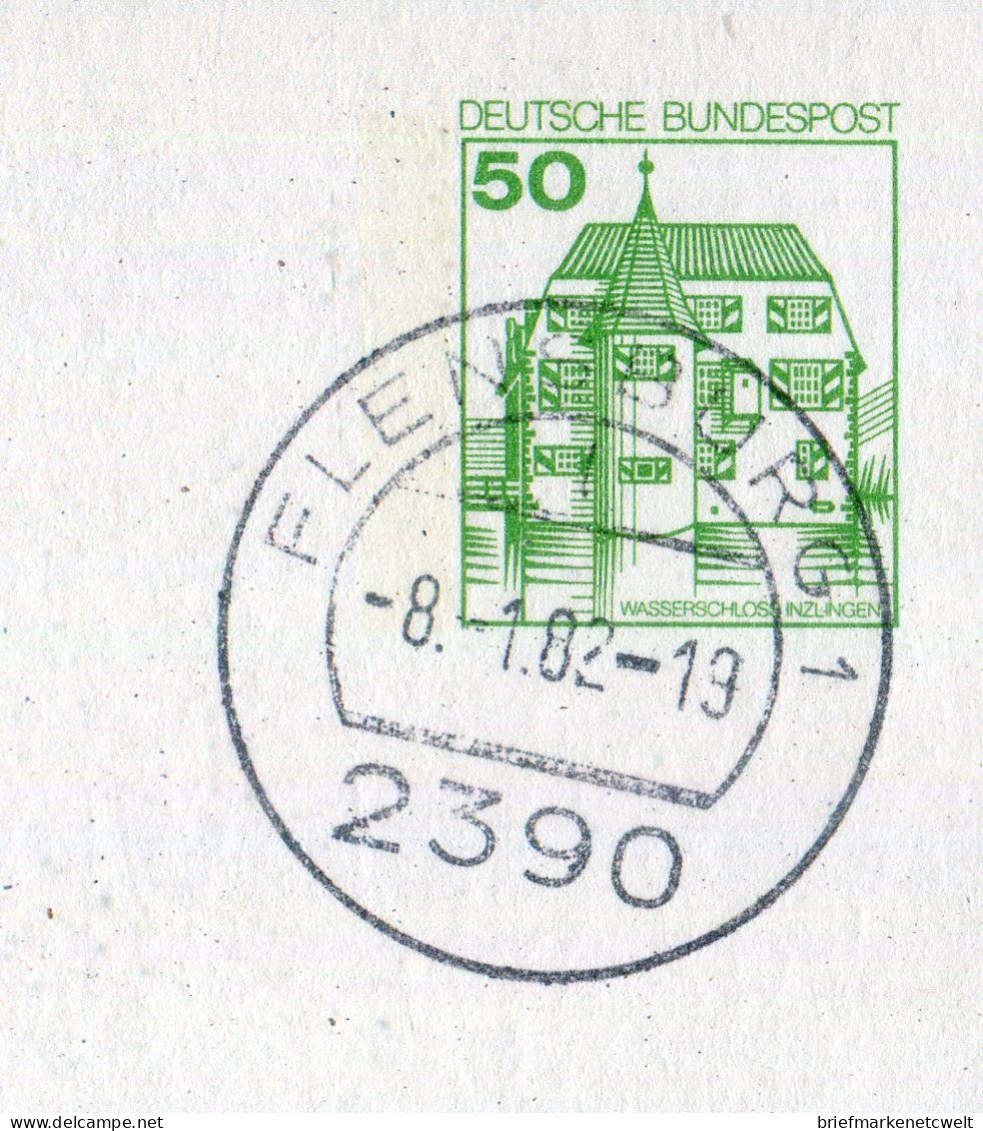 "BUNDESREPUBLIK DEUTSCHLAND" 1987, Bildpostkarte Mit Bildgleichem Stempel Ex "FLENSBURG" (60159) - Illustrated Postcards - Used