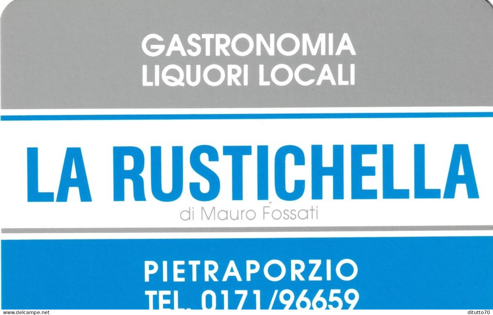 Calendarietto - La Rustichella - Gastronomia - Liquiori Locali - Pietraporzio - Anno 1989 - Petit Format : 1981-90