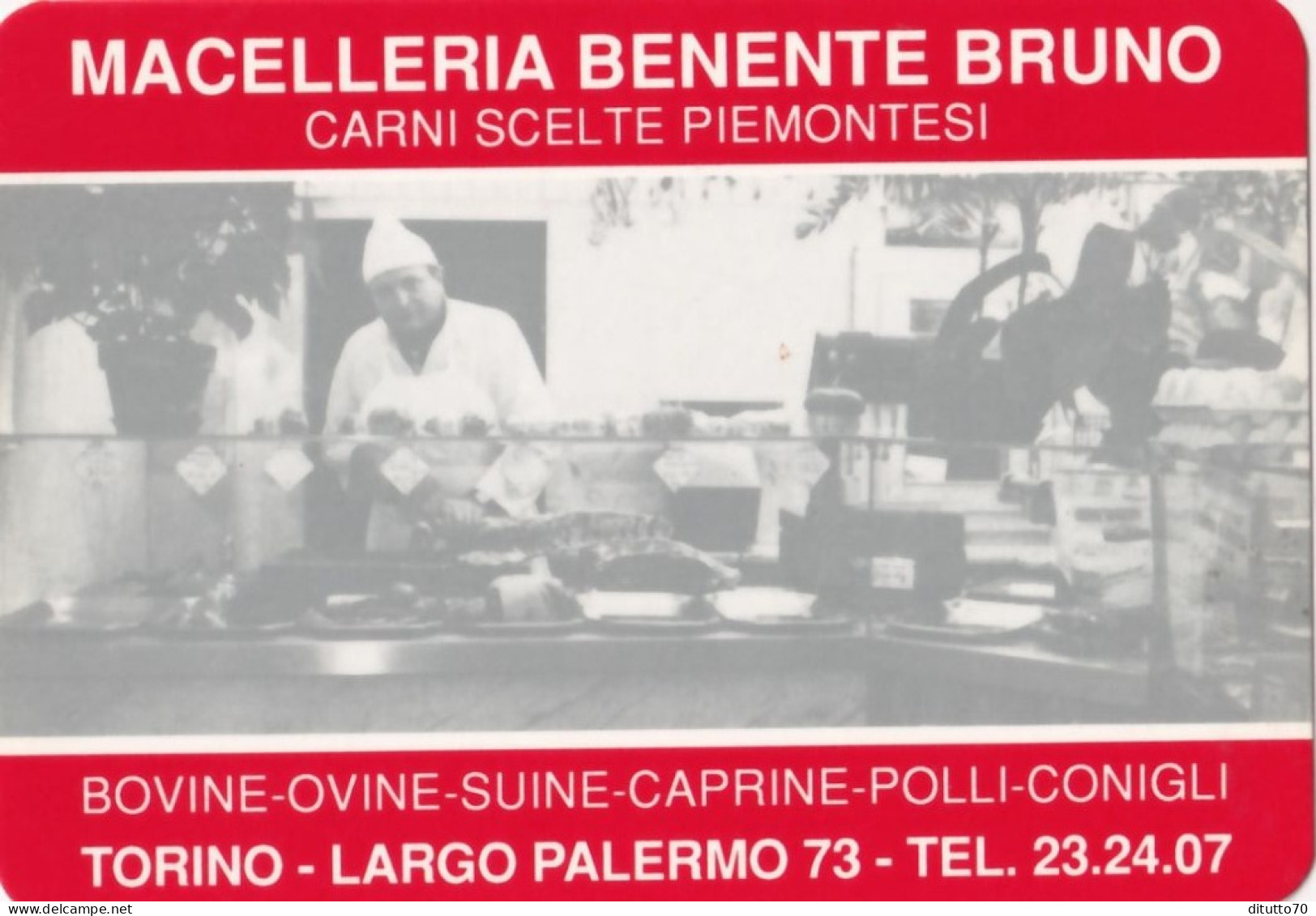 Calendarietto - Macelleria Benente Bruno - Torino - Anno 1989 - Petit Format : 1981-90