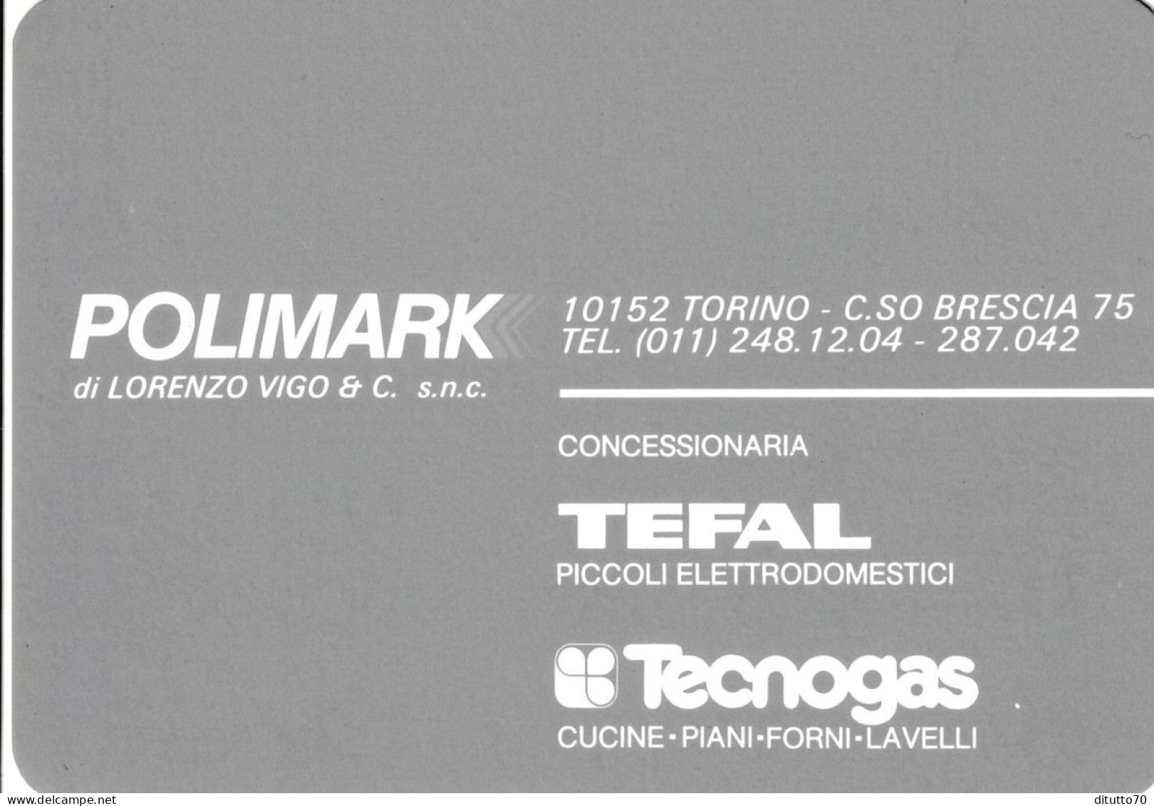 Calendarietto - Polimark - Tefal - Tecnogas - Brescia - Anno 1989 - Petit Format : 1981-90